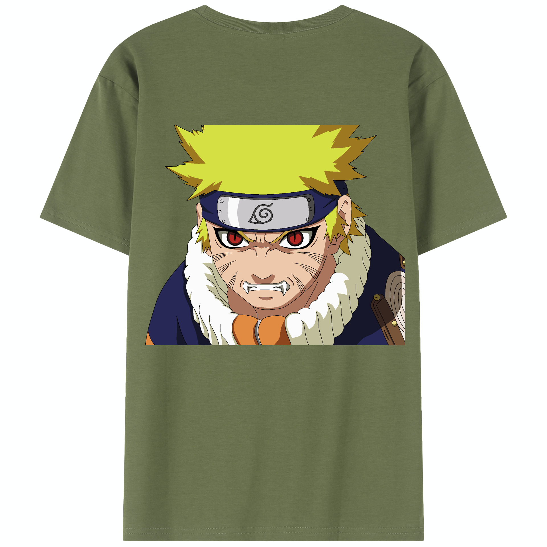 （画像用） NARUTO -ナルト- うずまき ナルト Uzumaki Naruto 綿100％半袖Tシャツ（背面プリント）